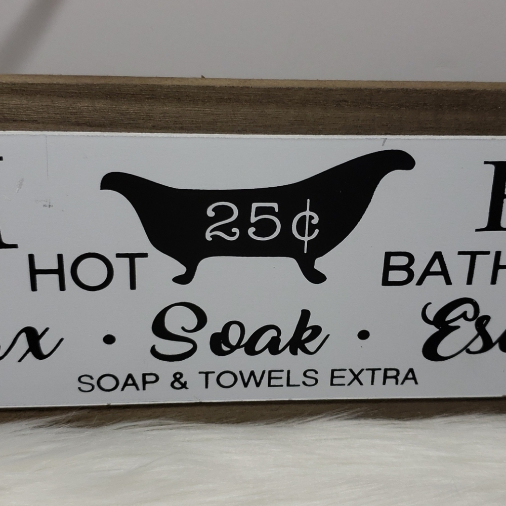 Always Home Bath House Sign Farmhouse Decor NWOT - Picture 7 of 12